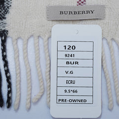 Merino/Cashmere Plaid Print Vintage Pre-Loved Scarf