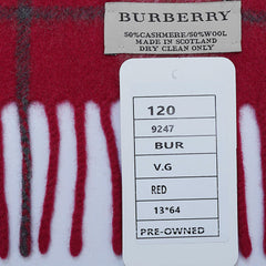 Cashmere/Wool Plaid Print Vintage Pre-Loved Scarf