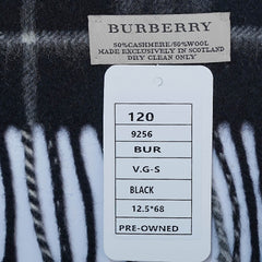 Cashmere/Wool Plaid Print Vintage Pre-Loved Scarf